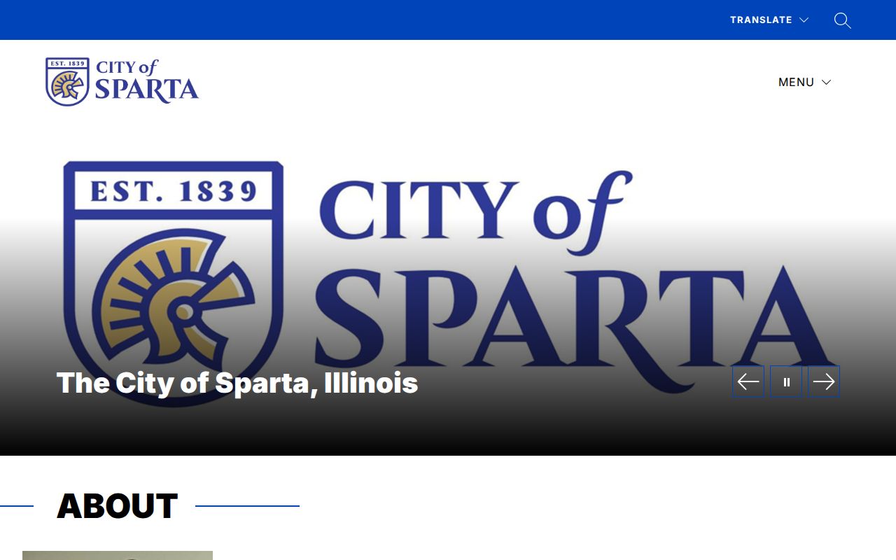 Official City of Sparta website with municipal contact information
