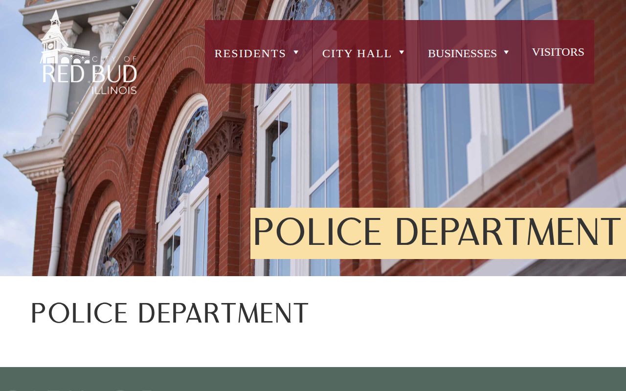 Official Red Bud Police Department page showing address and telephone contacts